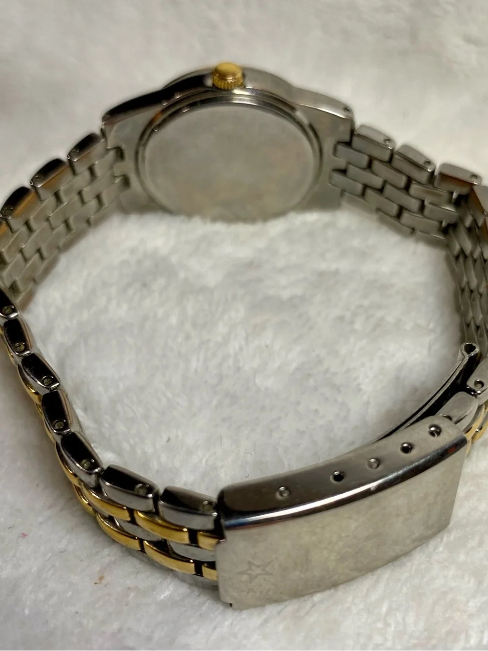 Disney Two-Tone Gold & Silver Minnie Mouse Watch with Blue Dial